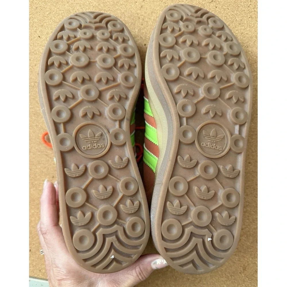 Adidas Gazelle Bold Platform Suede Sneakers Solar Orange Green‎ Women 8